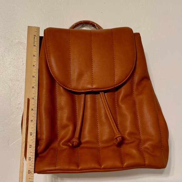 Fawn Design Backpack The Quilted Cinch Backpack Brown Matte NEW NWT - Picture 2 of 9